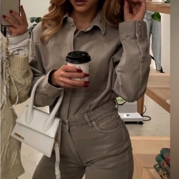 Zara blogger tan TRF LONG DENIM - Picture 14 of 15